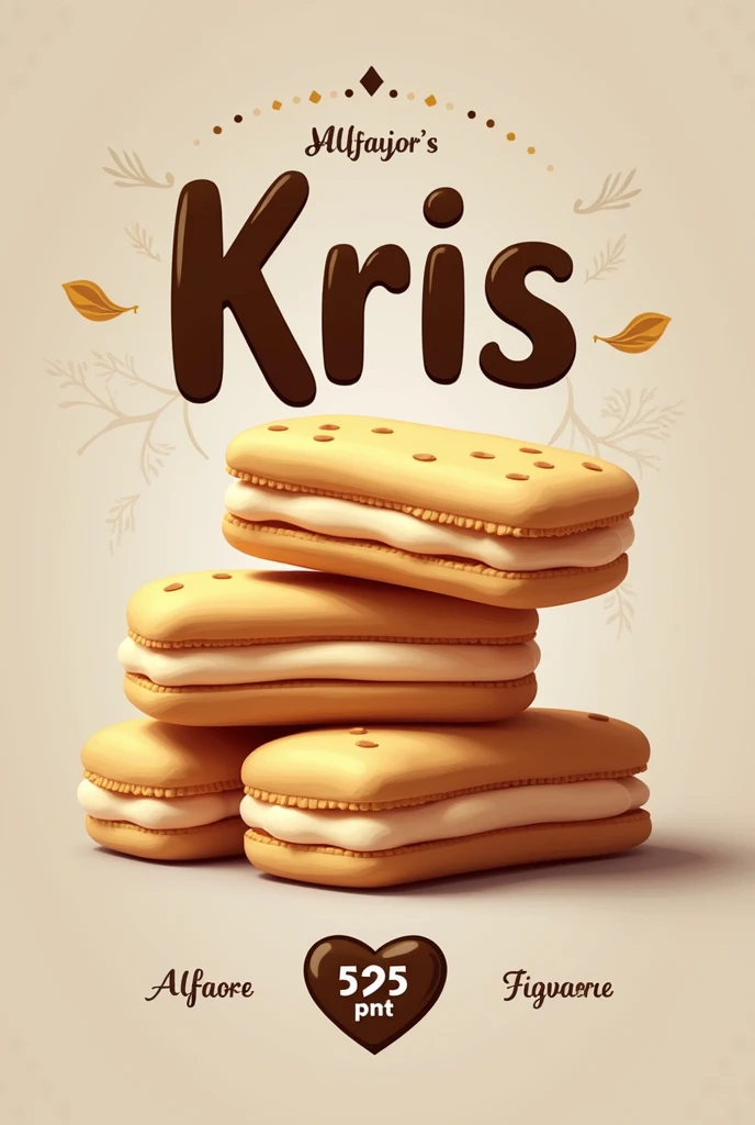 Make me a big title that sticks "kris" for an alfajor company