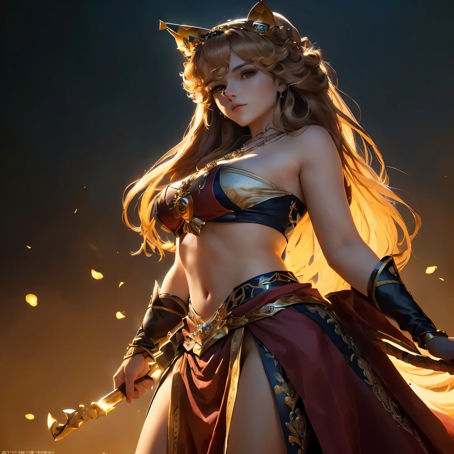 (Masterpiece, best quality) detailed, character sheet, character sheet, many items (the same person, crown, necklace, scepter, shoes, decoration, many parts, hunting dog), princess, carefully good-looking eyes, good-looking perfect face, long curly hair, full of details.