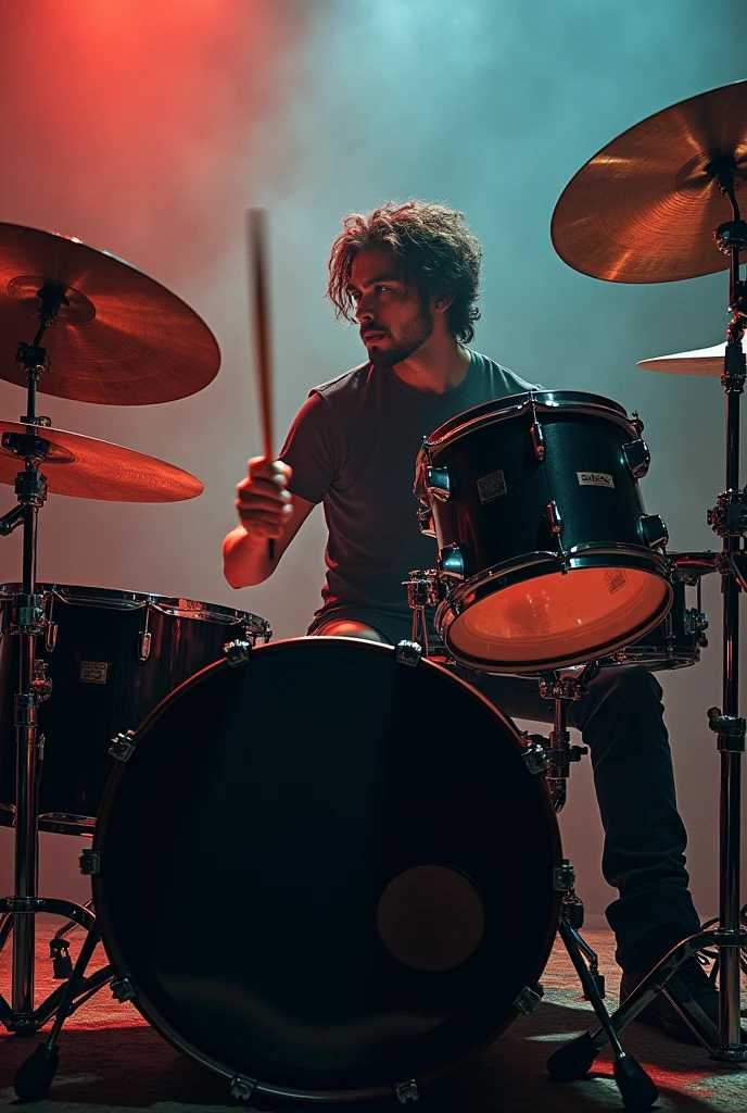 Create a rock image with drums