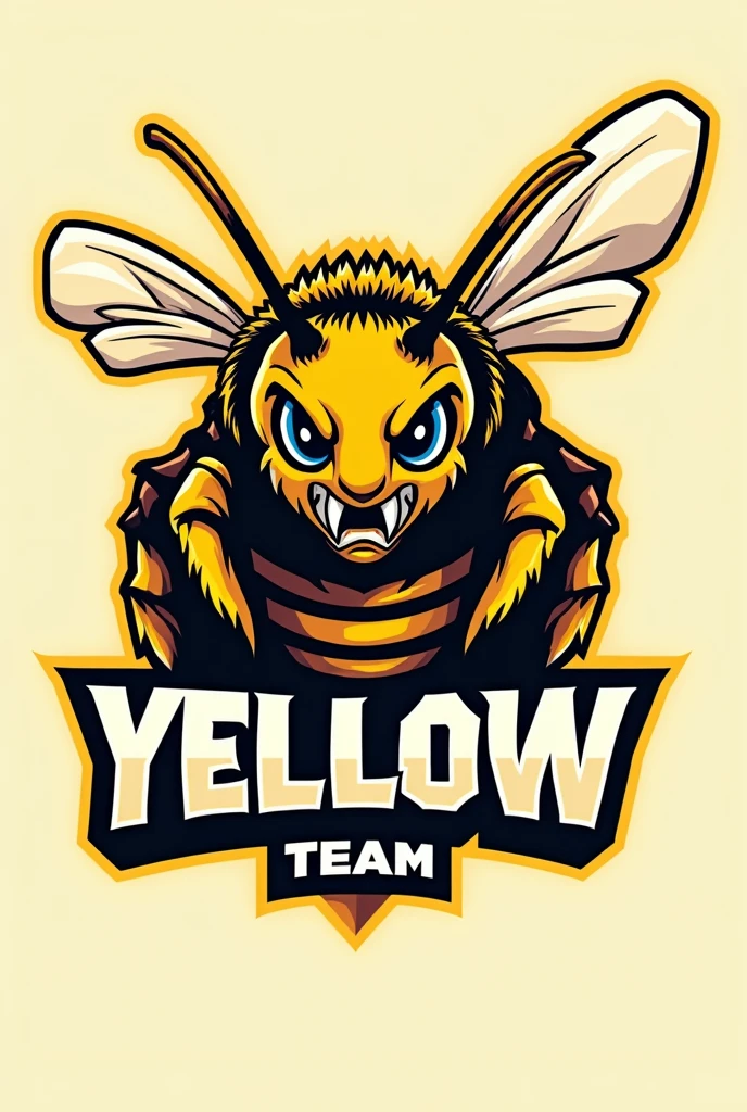 create a logo of an angry bee the name yellow team
