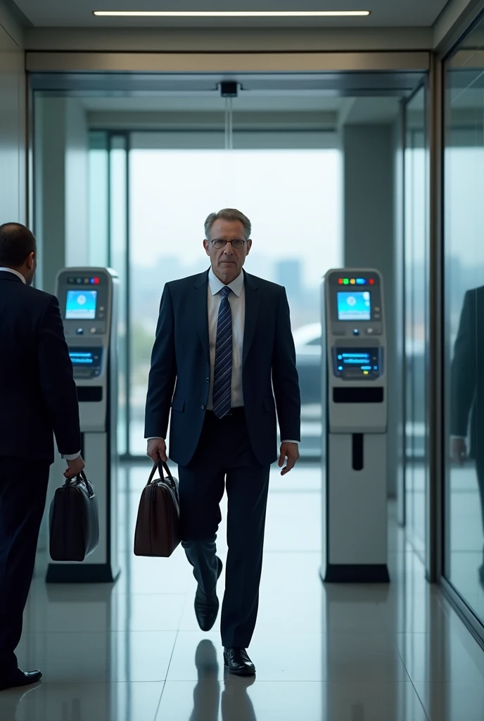 a man passing an access control machine
