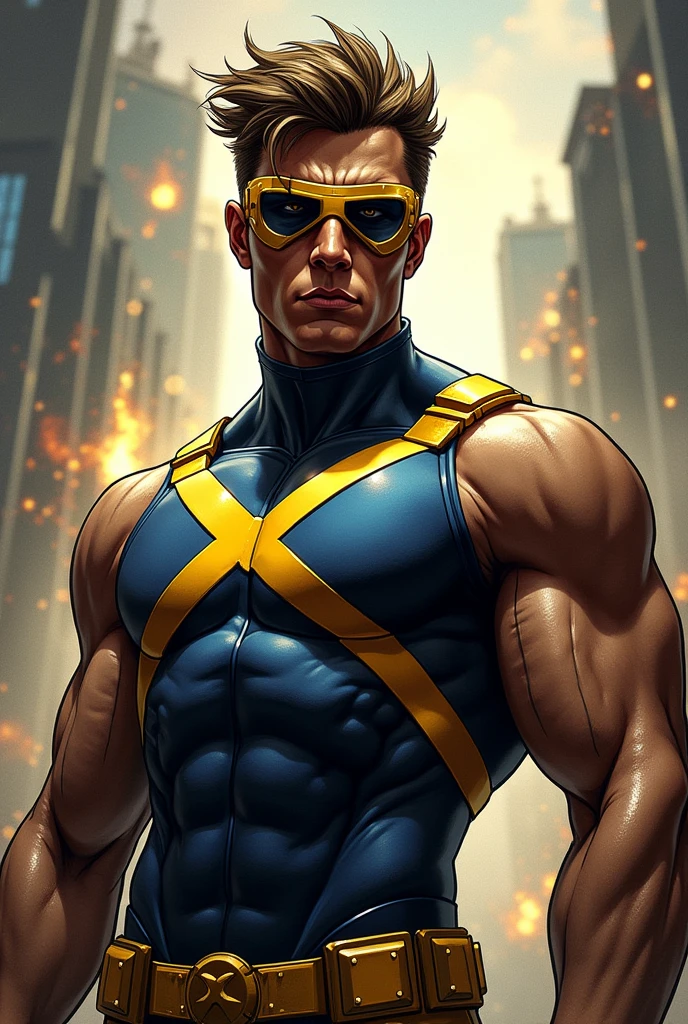 X-Man Cyclops character with Pix symbol on chest