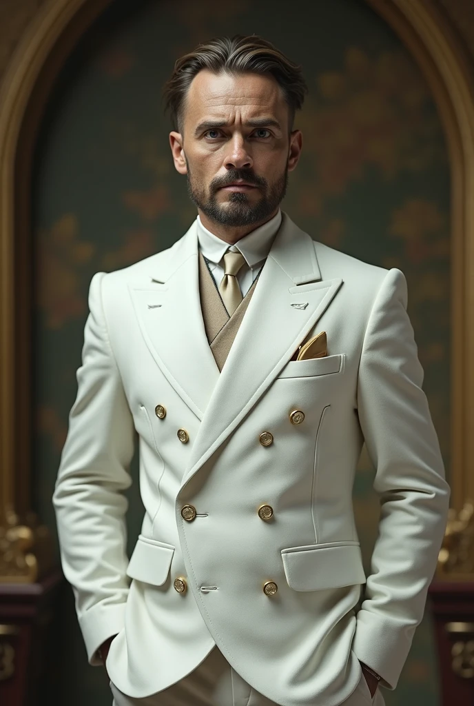 (Photorealism:1.2), Zé Pilintra dressed in a white suit