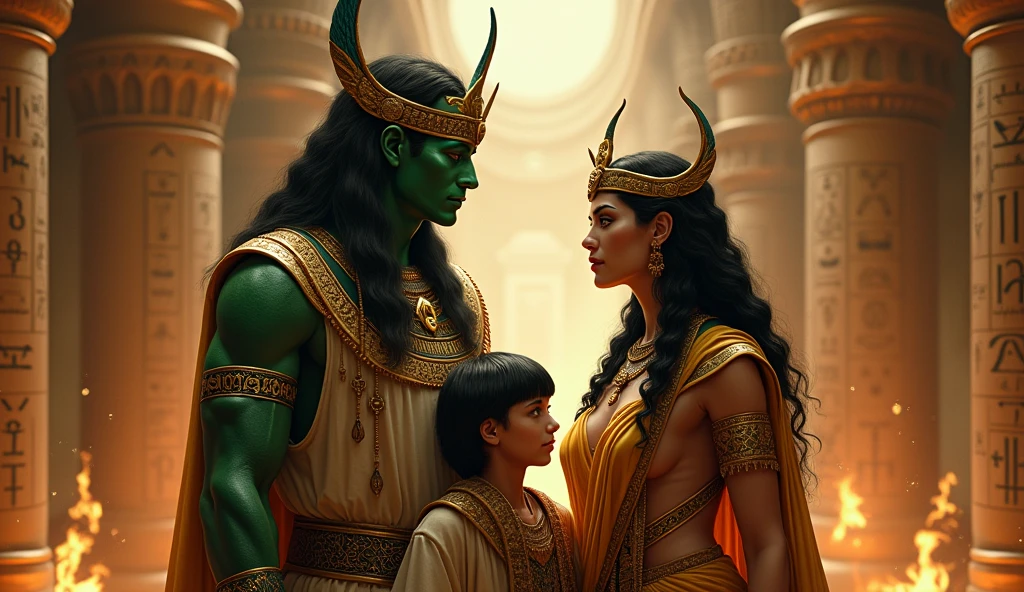 God Osiris Goddess Isis and son Horus