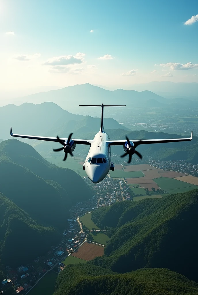 A voepass ATR 72 flying over the municipality of Vinhedo 