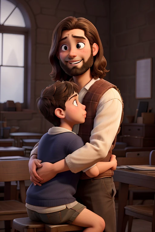Jesus embracing a seated young man