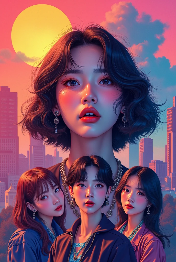Gerar thumbnail para site sobre cultura pop, K-pop, entertainment