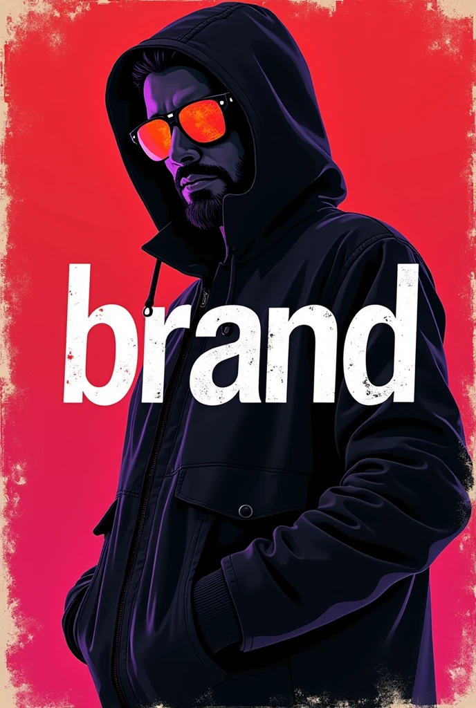 create a logo for a clothing brand, to be called "THEOBRAND", underground style and the lettering is large and clear, with bright colors and striking background