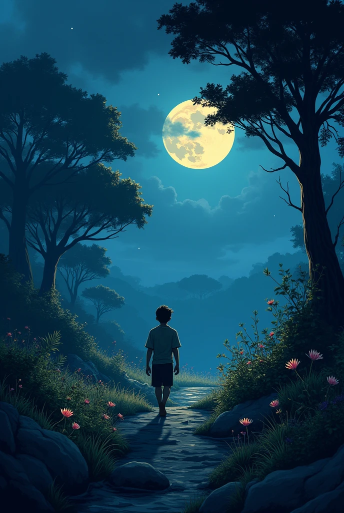 Karãu was a young man who one night when his mother was very ill, He went out to look for remedies for her..