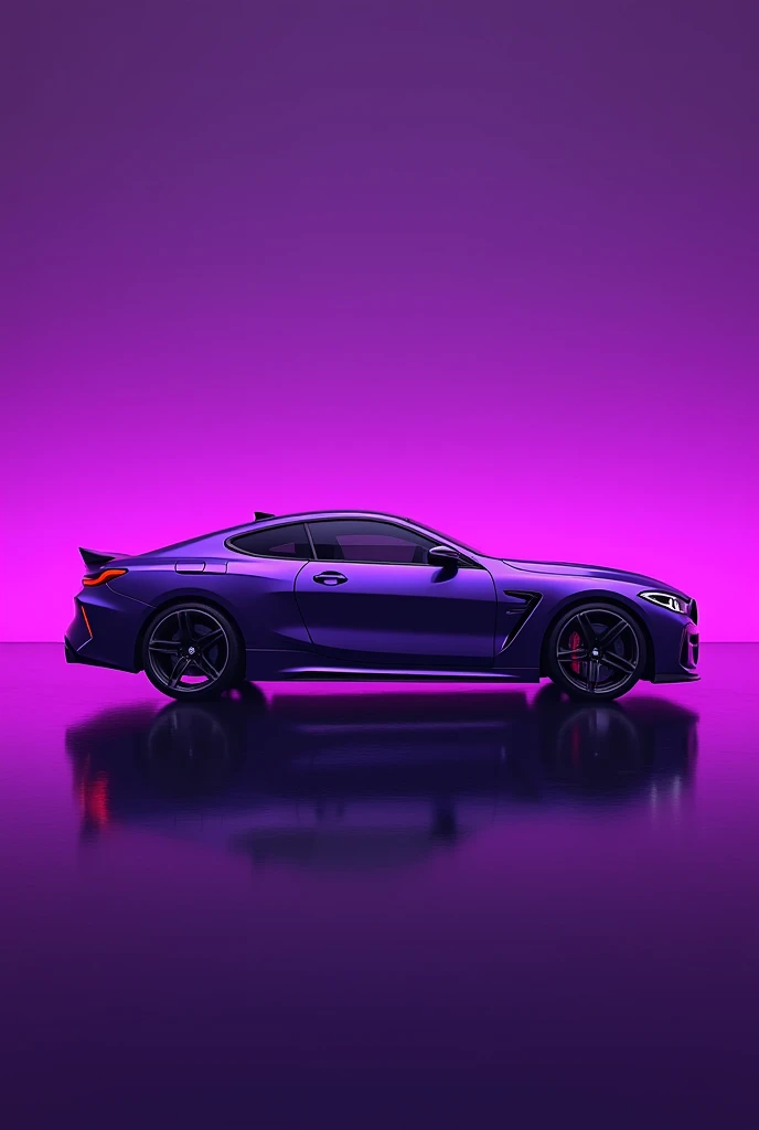 Same purple BMW M competition with purple background too but from the side