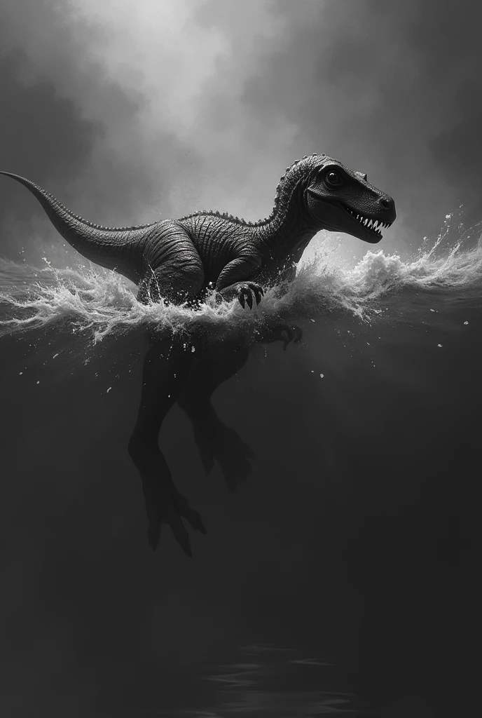 They created a  dinosaur drowning, that it be black and white to paint 