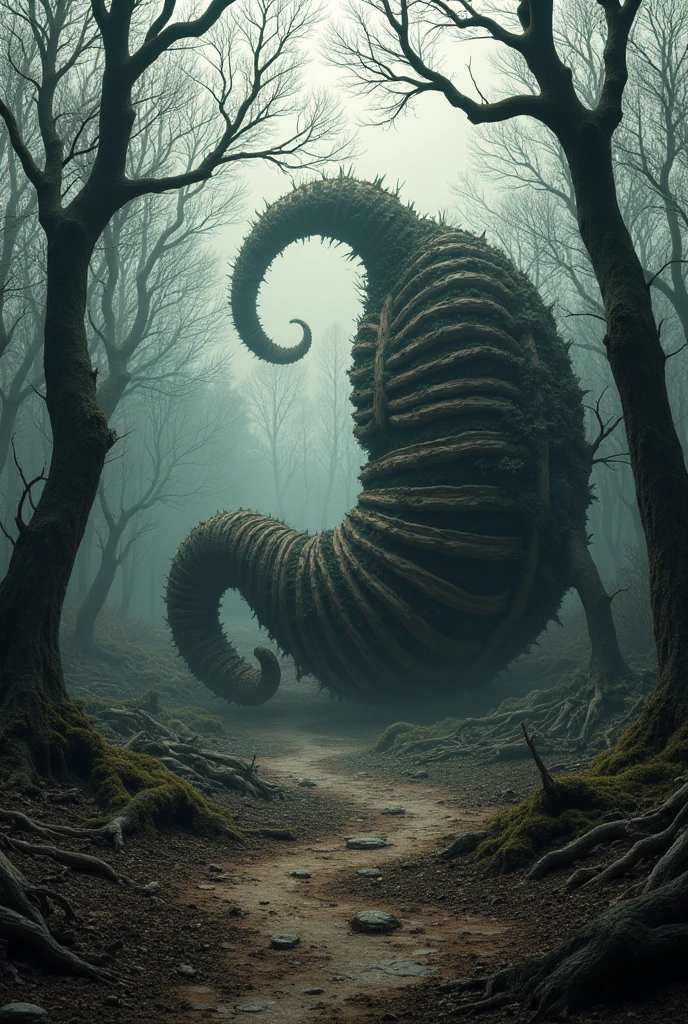 stomach-shaped deforested forest