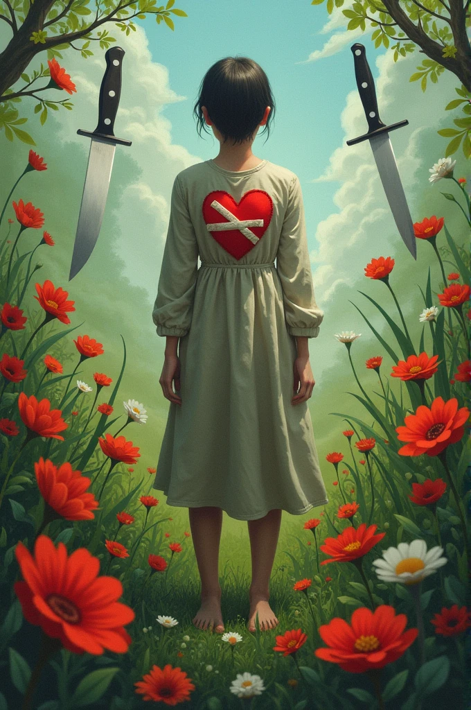 Una imagen con esta combinación de emojis ❤️🩹🌺🔪
