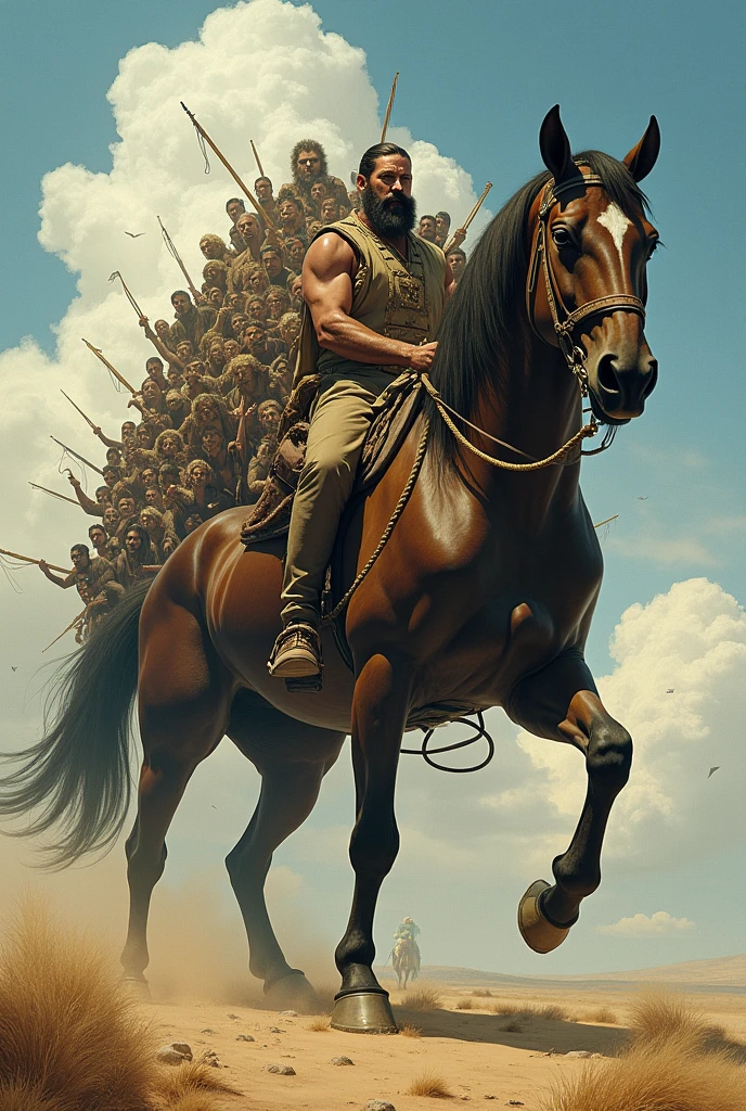 A thousand men riding a single horse