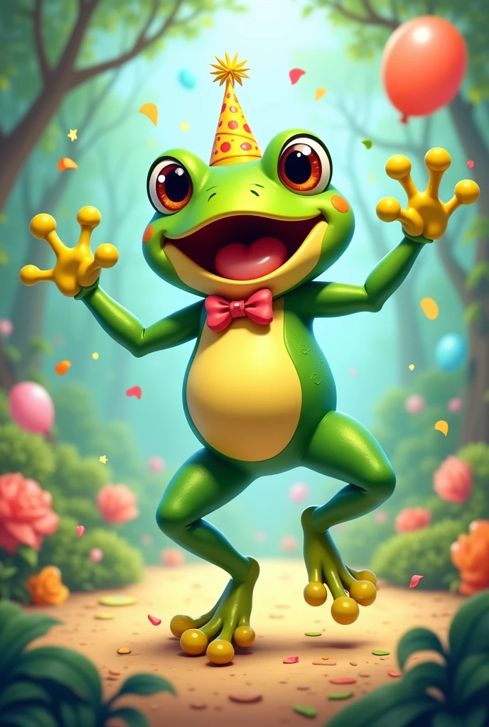 make a very happy dancing frog