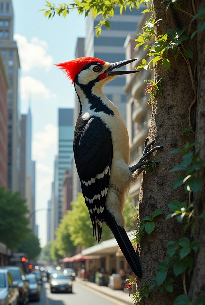 Woodpecker in a City