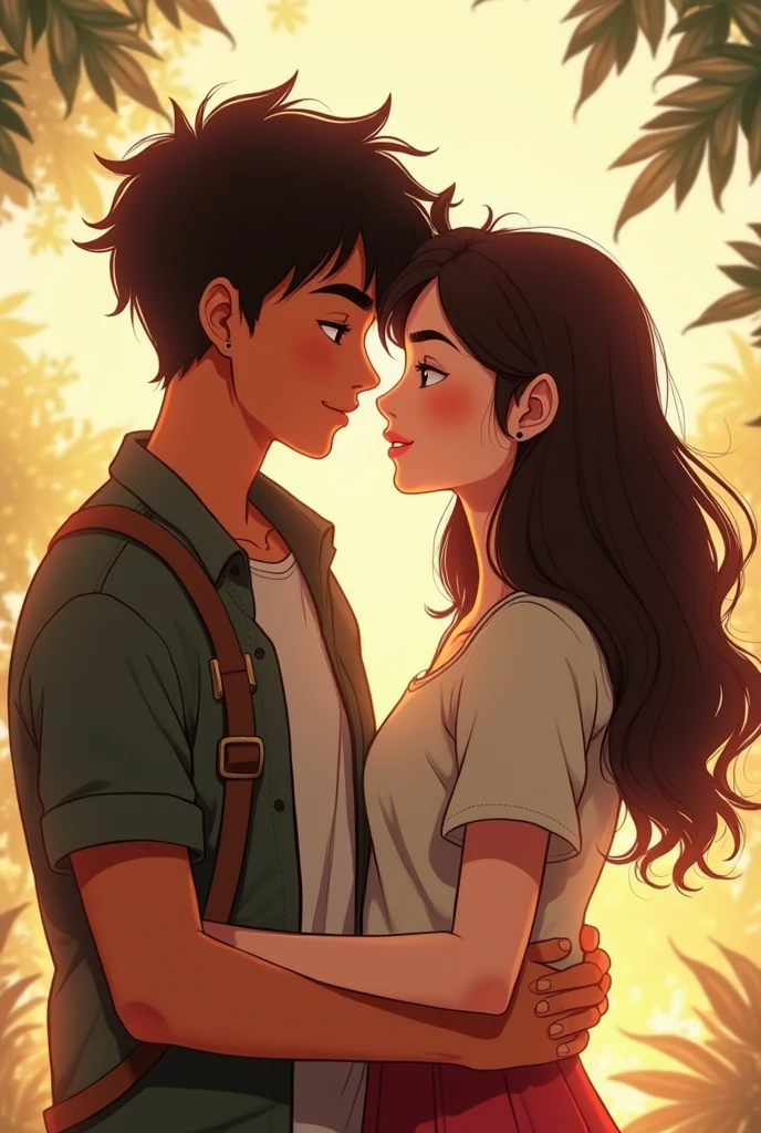 a couple, the 1 girl, the 2 boy, both with dark brown hair, The boy from Coquimbo and the girl from Santiago de Chile