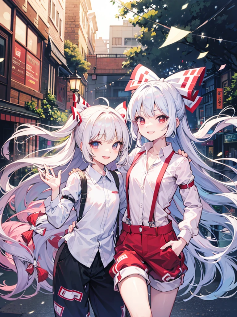 Fuziwarano mokou 、cute、smile、moderate、white transparent、I can't see much skin、Swimwear、high resolution、Beach、Sandy Beach、Ocean、busy