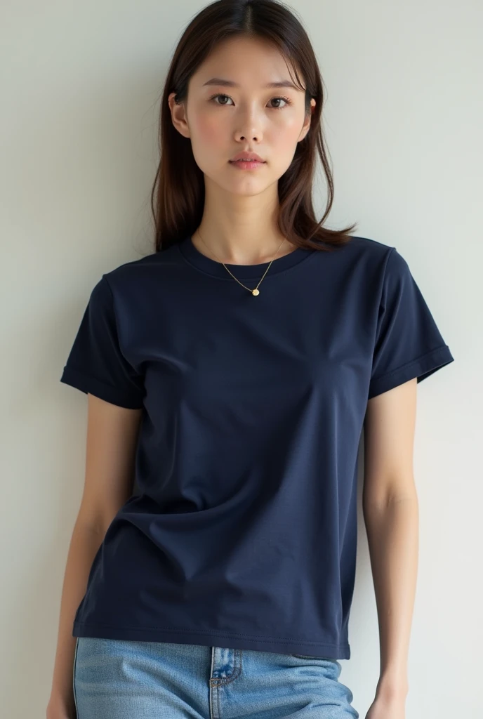 Navy blue and white t-shirt 