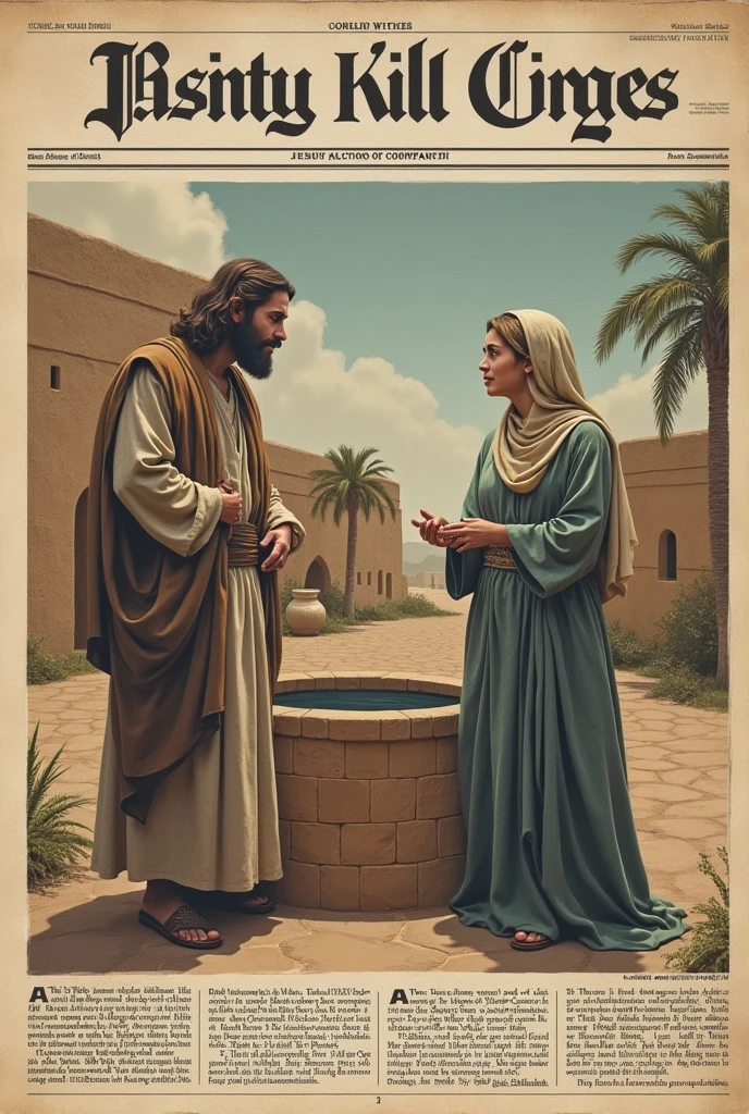 John 4 Jesus with a Samaritan Woman As if in a newspaper