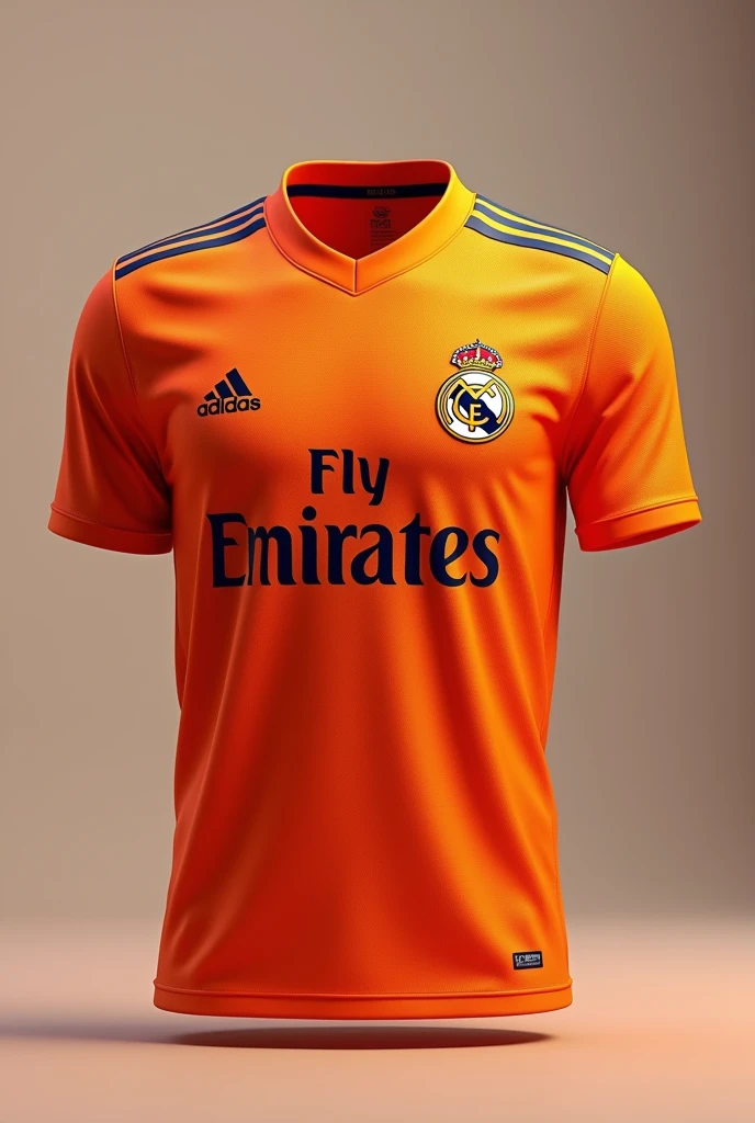 Real Madrid orange shirt put it in front of the Pancho Elfer shirt supports the sport