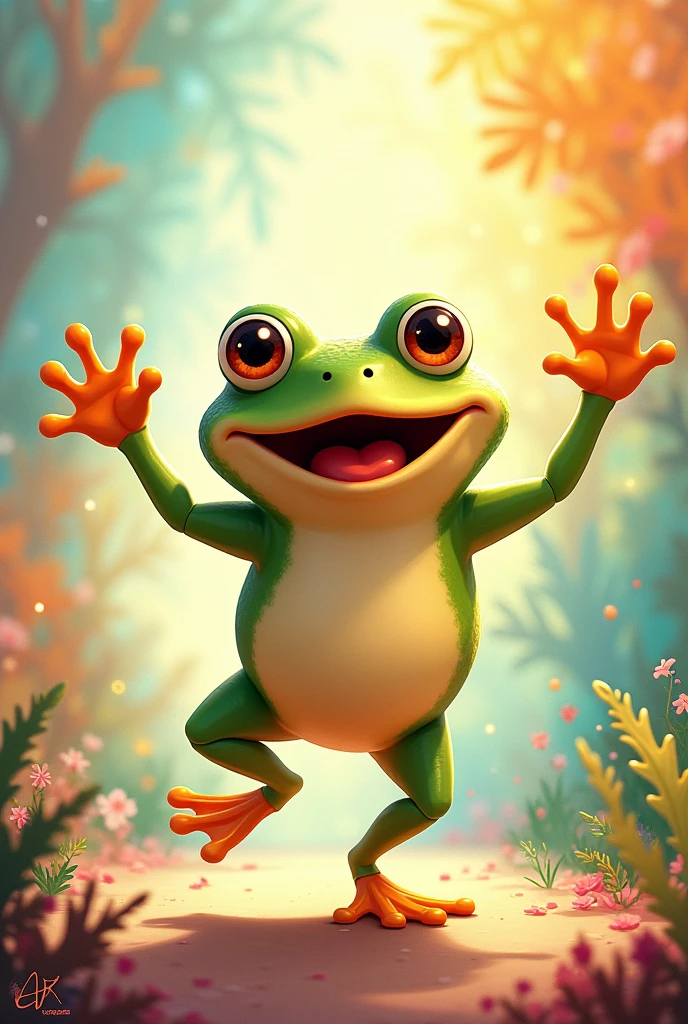 make a 2d animated toad dancing very happy
