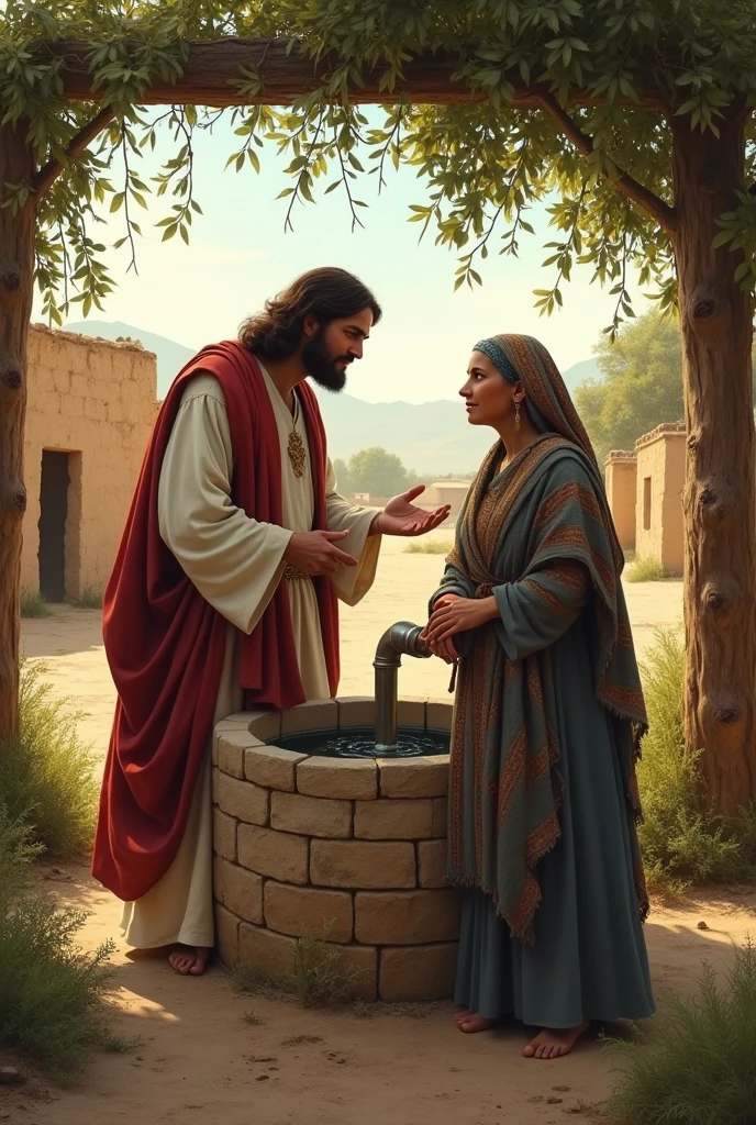 John 4 Jesus with a Samaritan woman As if in a newspaper If being in the well 