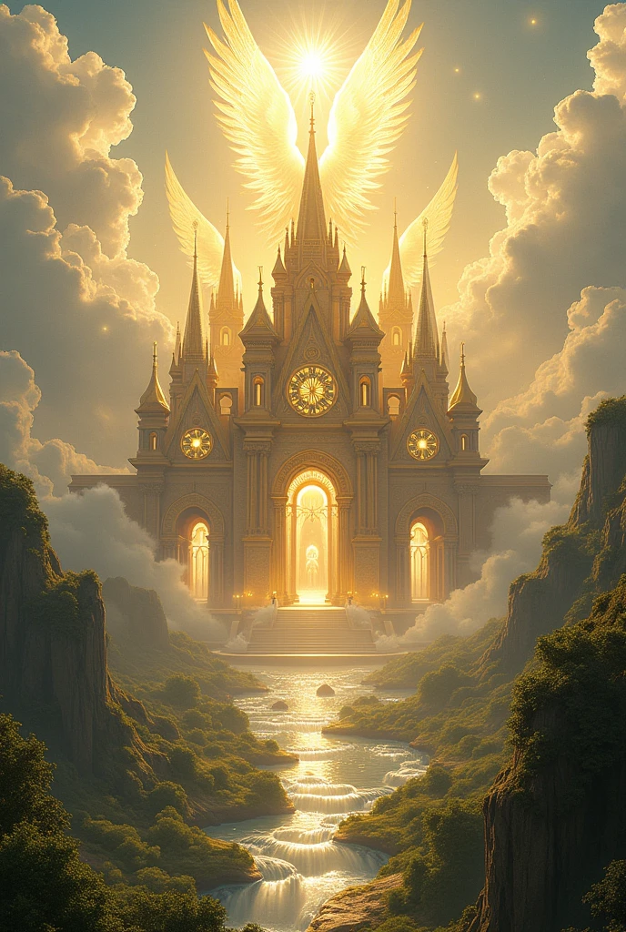 a place in heaven that looks like a golden kingdom 
