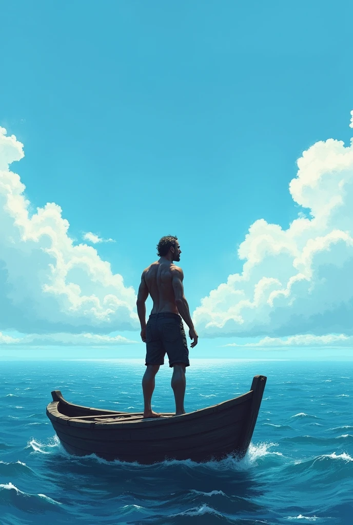 Man on a boat looking at the horizon
