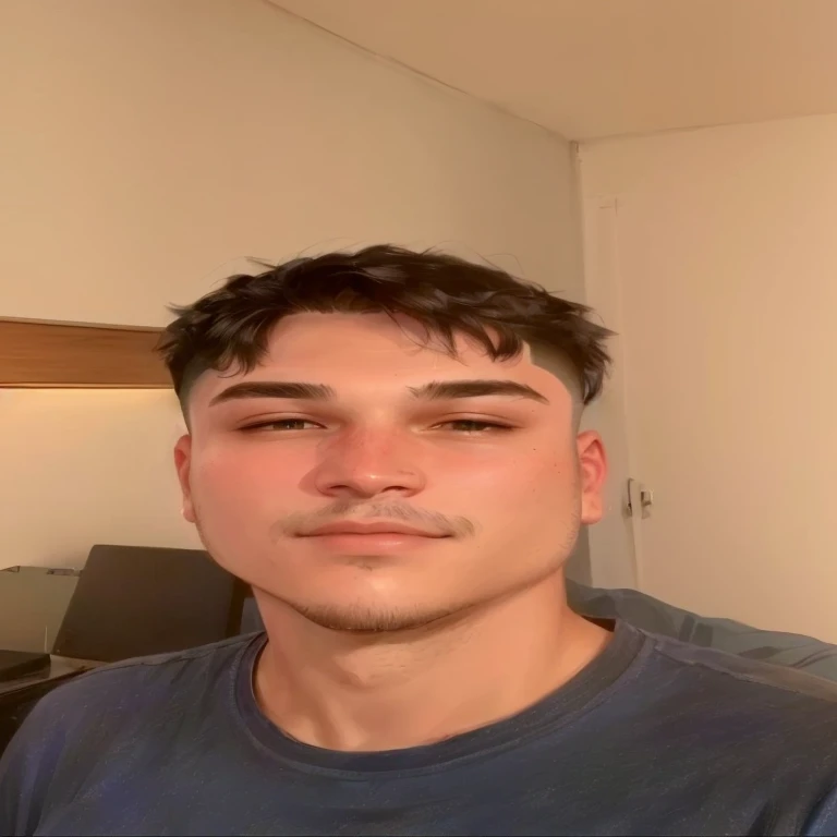 Man with shaved head and blue shirt, around 1 , 1, 2 , 1 , 2 , 2, no facial features, taken at the beginning of 2020, 2 , Serpentina do Twitch / gamer ludwig, frontal image