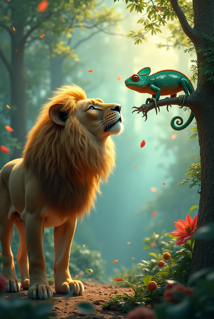 Leon y camaleon