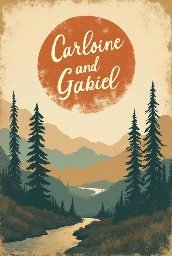 For a wedding, make the invitation that will be sent to the guests With the names of the bride and groom Caroline and Gabriel In tones inspired by the Yellowstone series