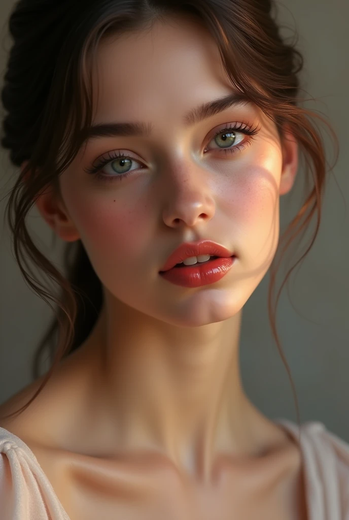 Create an image of a girl with sensual lips
