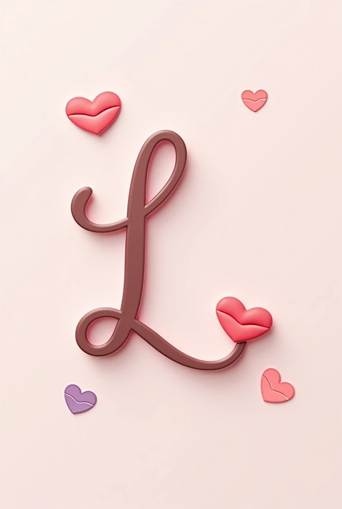 A wallpaper with the initial L with kisses