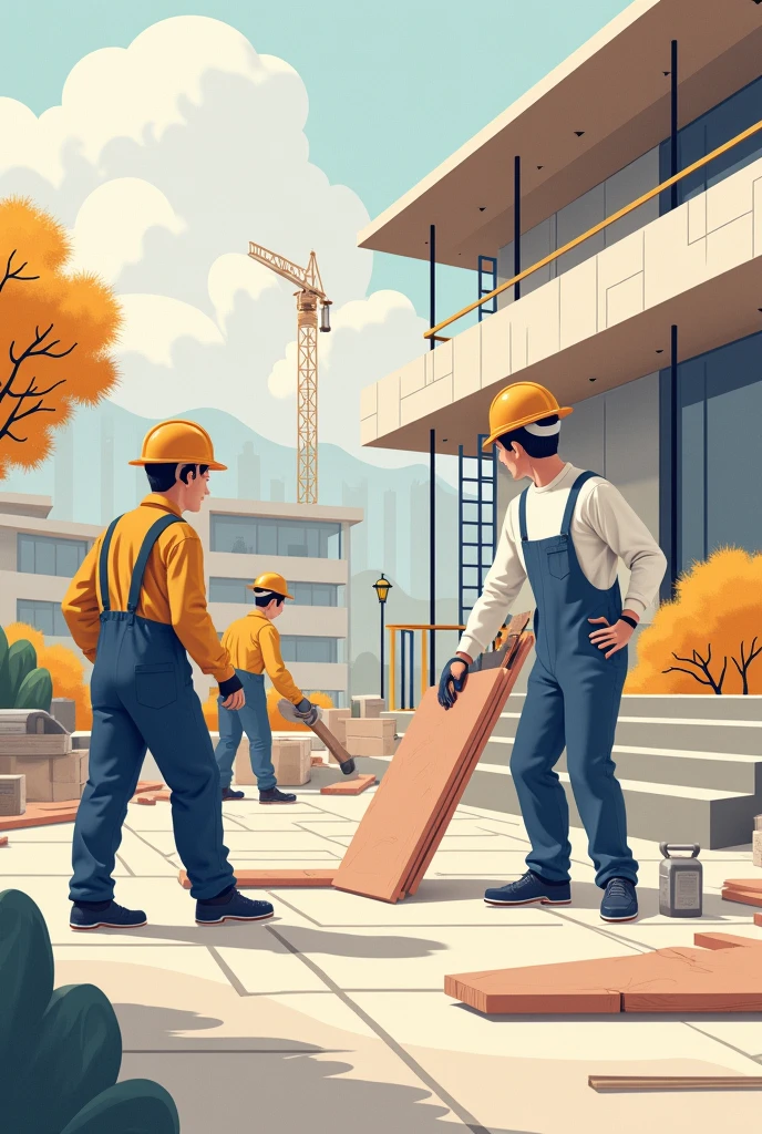Cover of a construction company for repair and installation of ceramics and chirok