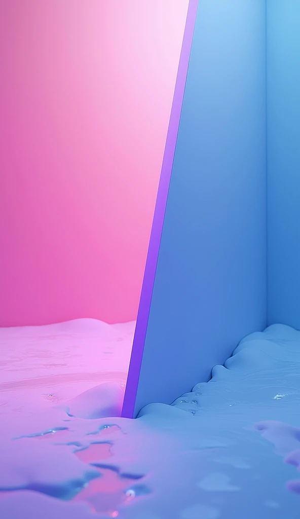 Left side is full pink and right side is blue and a purple line Between