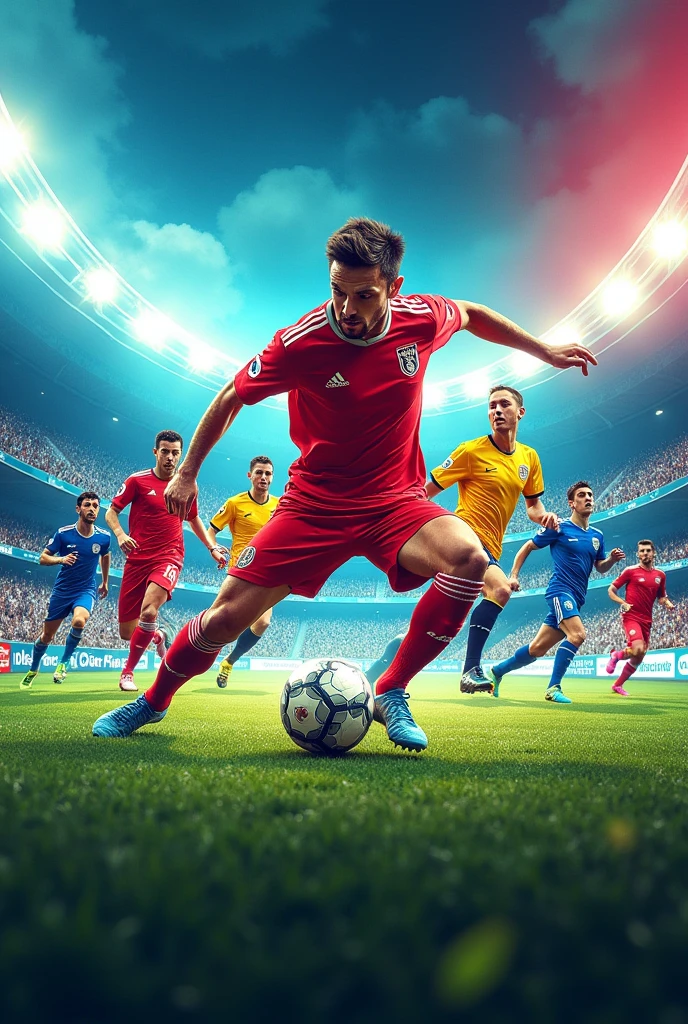 Football tournament poster sponsoring something 
