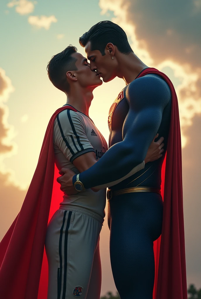 Superman and cr7 kiss