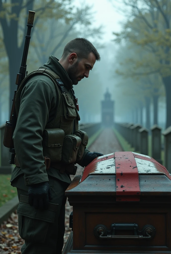 B.J Blazkowicz at a funeral for her friend