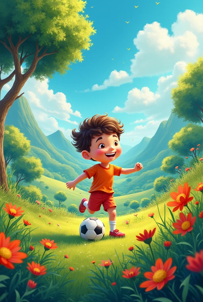 Chat I need to make a drawing for geography of how I want my world. I want him to be happy and joyful with good weather conditions, living in nature with my favorite sport which is football. .
Obs: you have to draw the earth and around and inside you have to draw