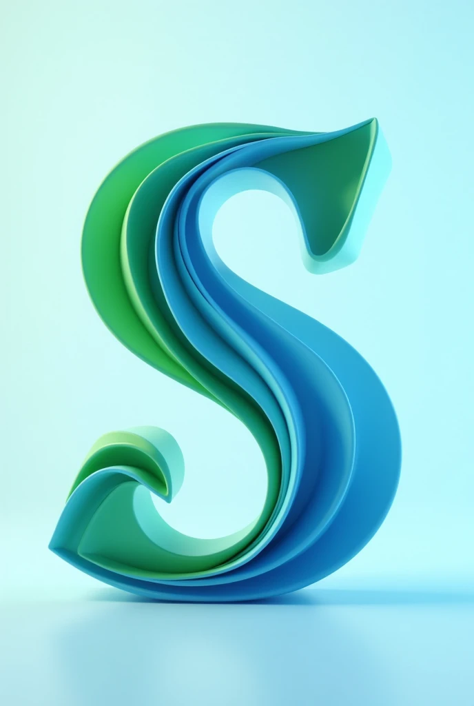 A blue and green letter S, pretty and bright