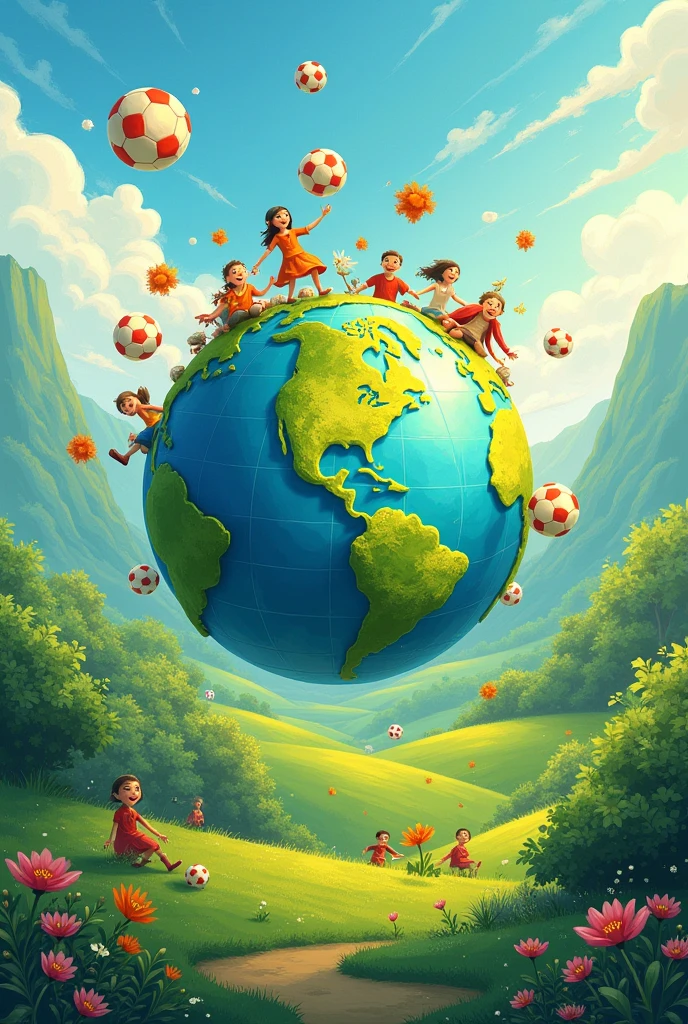 Chat I need to make a drawing for geography of how I want my world. I want him to be happy and joyful with good weather conditions, living in nature with my favorite sport which is football. .
Obs: You have to draw the earth and around it and inside it you have to draw l Make the shape of the earth now this drawing around the earth