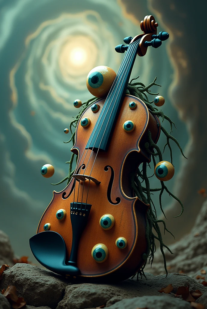 generates a violin with many eyes