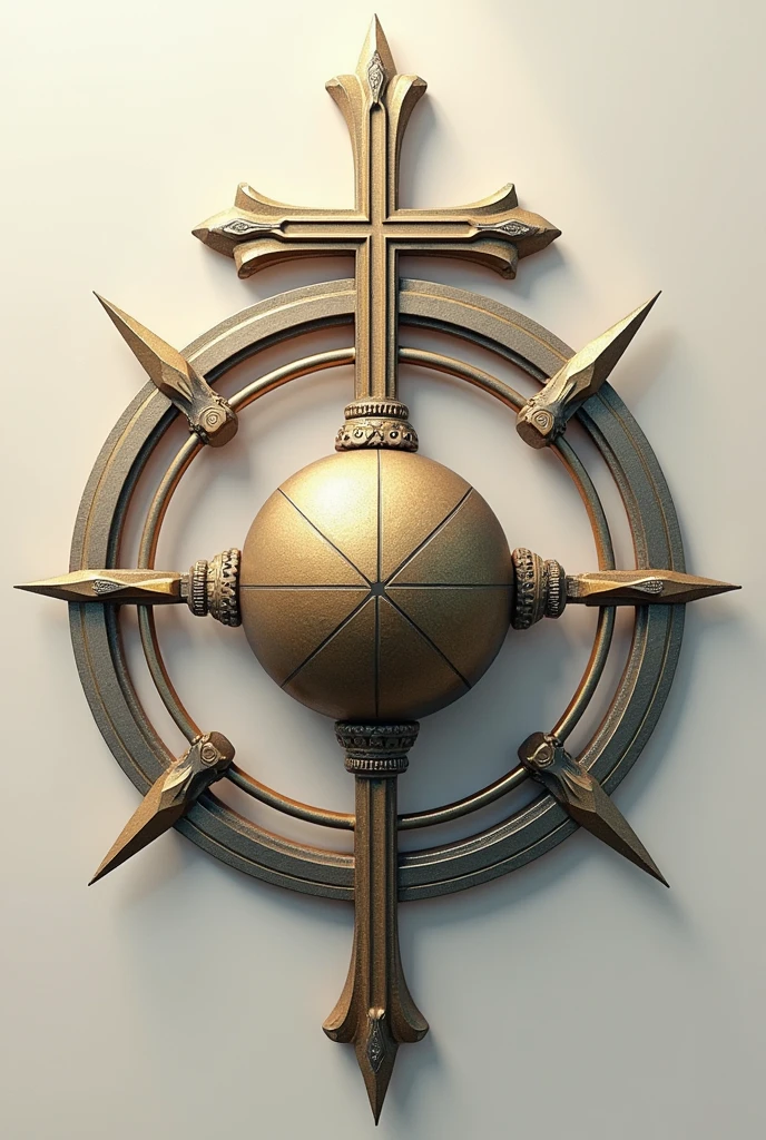 Create a simple emblem formed by the armillary sphere and the cross of Lorraine

