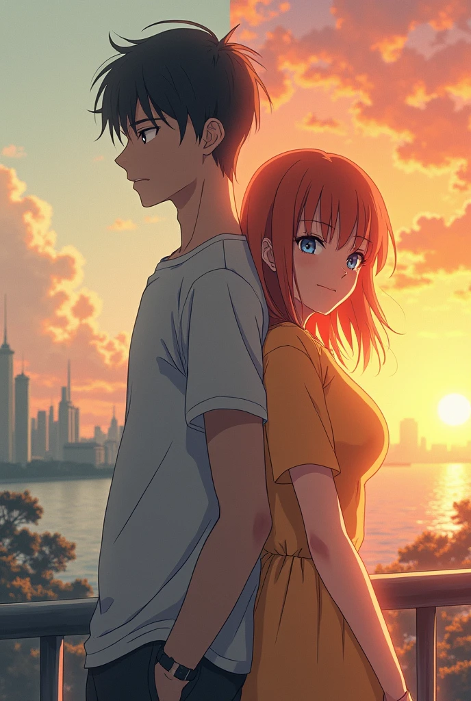 
*Color scheme:* Warm and muted, with a mix of pastel colors to convey a sense of hope and nostalgia.

*Image:*

- A split-design cover, with two contrasting images:
    - Left side: A faded, grayscale photo of a anime (James) standing alone, looking out at a cityscape or a lake, conveying a sense of isolation and regret.
    - Right side: A vibrant, colorful photo of anime handsome billionaire, smiling and embracing, set against a warm background (e.g., a sunset or a cozy home).
- The two images are separated by a subtle, wavy line, suggesting the passage of time and the connection between past and present.
- In the foreground, a small clock or a calendar page with the year "2009" highlighted, symbolizing James' rebirth and second chance.
