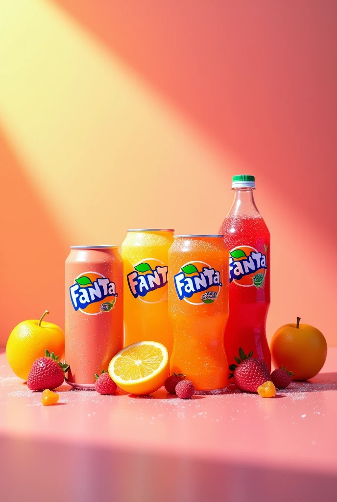 An image with various flavors of Fanta