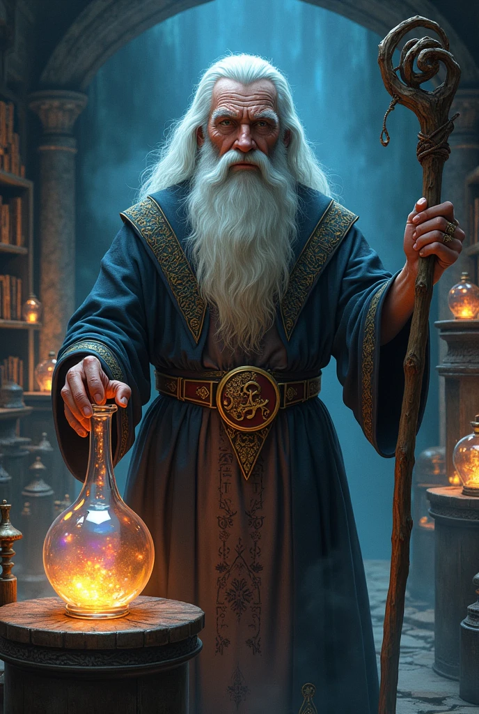 A wizard man with a potion