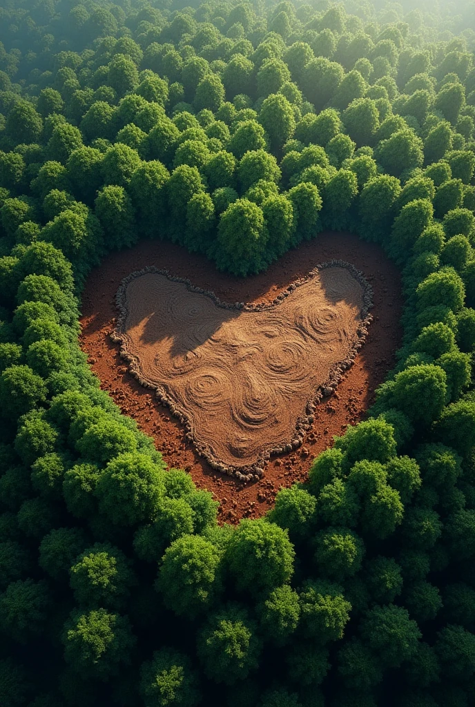 Heart-shaped deforestation