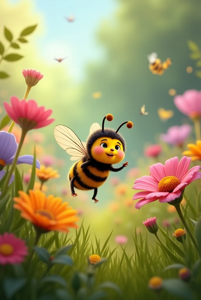 Once Upon a time, in a garden full of flowers of all colors, A little bee called Lulu. Lulu was very curious and loved to fly from flower to flower.. One day, He decided that he wanted to see every corner of the garden..