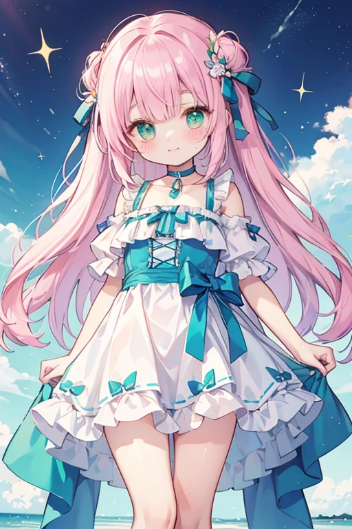 ((Highest quality)).((Highest quality)).8k.cute、(choker).eyes are emerald、Cute clothes、Loved by everyone、